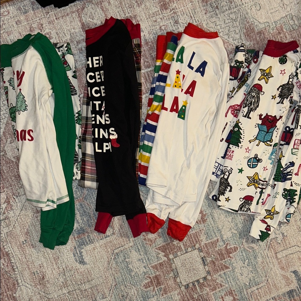 Christmas holiday Kids Pajamas Sets size 7 & 8